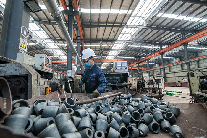 灌南网架配件-锥头加工车间